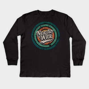 Nardo Wick // Retro Circle Crack Vintage Kids Long Sleeve T-Shirt